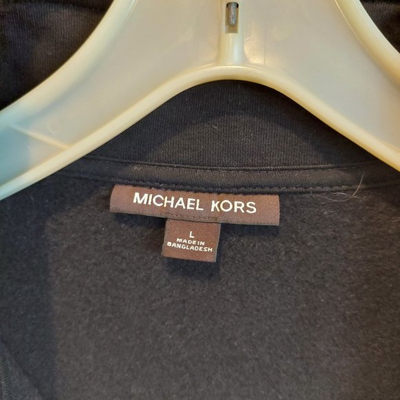 Michael Kors black fleece 1/4 zip shirt size L - Picture 3 of 3